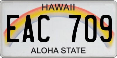 HI license plate EAC709