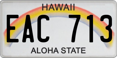 HI license plate EAC713
