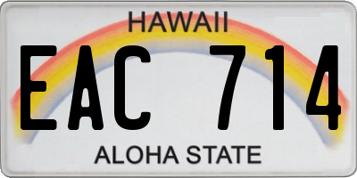 HI license plate EAC714