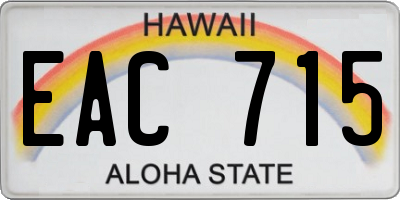 HI license plate EAC715