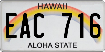 HI license plate EAC716