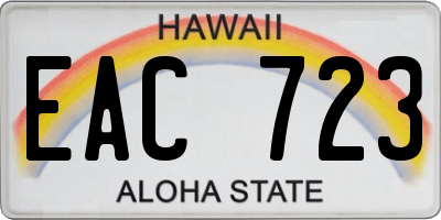 HI license plate EAC723