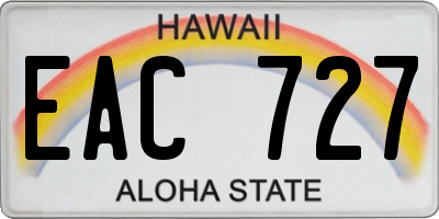 HI license plate EAC727