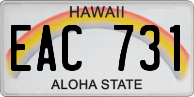 HI license plate EAC731