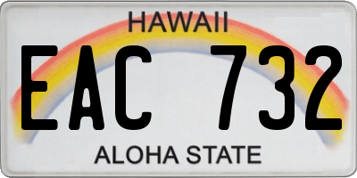 HI license plate EAC732