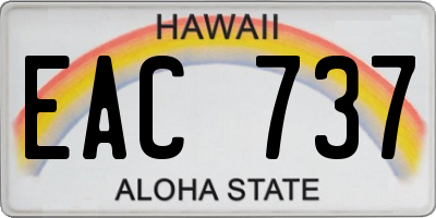 HI license plate EAC737