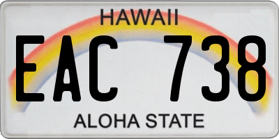 HI license plate EAC738