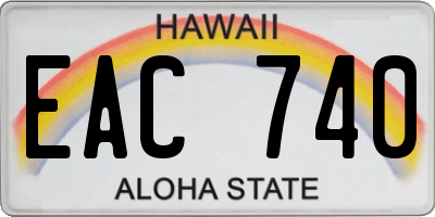 HI license plate EAC740