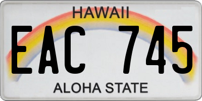 HI license plate EAC745