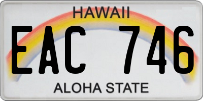 HI license plate EAC746