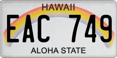 HI license plate EAC749