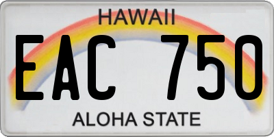 HI license plate EAC750