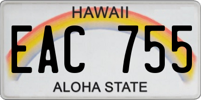 HI license plate EAC755