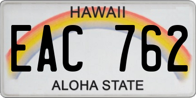 HI license plate EAC762