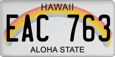 HI license plate EAC763