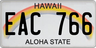 HI license plate EAC766