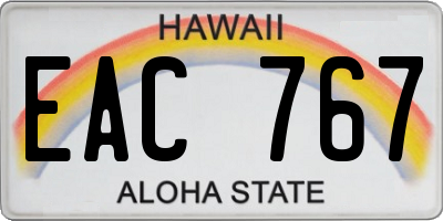 HI license plate EAC767