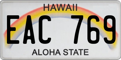 HI license plate EAC769