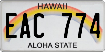 HI license plate EAC774