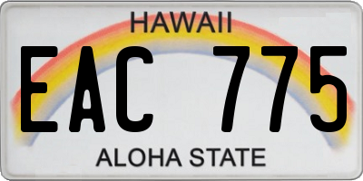 HI license plate EAC775