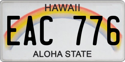 HI license plate EAC776