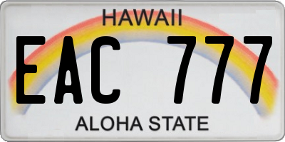 HI license plate EAC777