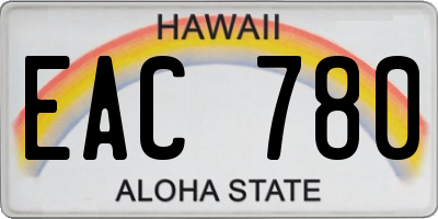 HI license plate EAC780