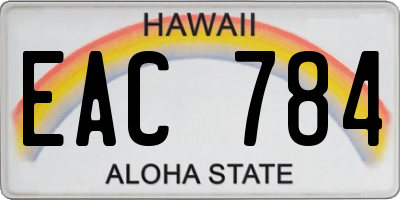 HI license plate EAC784