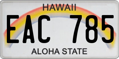 HI license plate EAC785