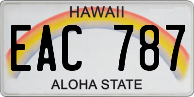 HI license plate EAC787