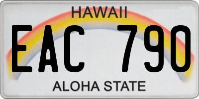 HI license plate EAC790