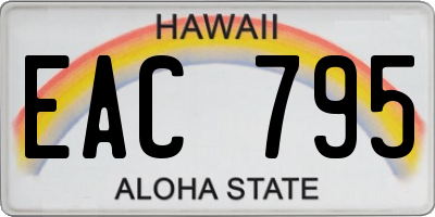 HI license plate EAC795