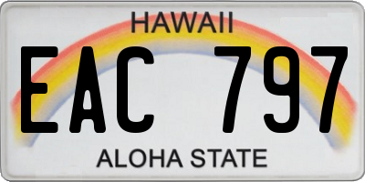 HI license plate EAC797