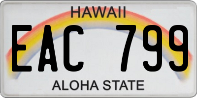 HI license plate EAC799