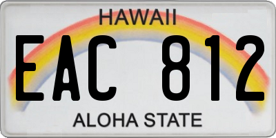 HI license plate EAC812