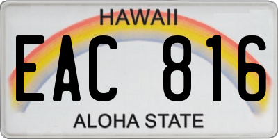 HI license plate EAC816