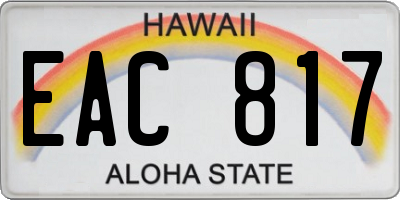 HI license plate EAC817