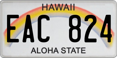 HI license plate EAC824
