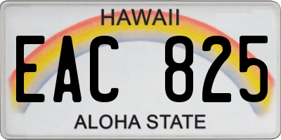 HI license plate EAC825