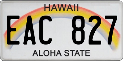 HI license plate EAC827