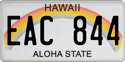 HI license plate EAC844