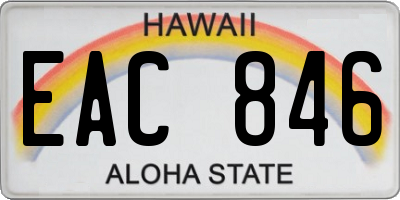 HI license plate EAC846