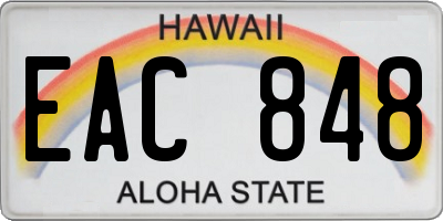 HI license plate EAC848