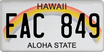 HI license plate EAC849