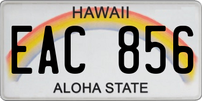 HI license plate EAC856