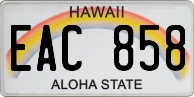 HI license plate EAC858