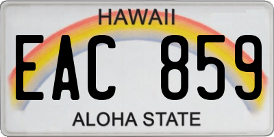 HI license plate EAC859