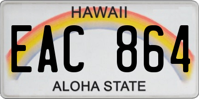 HI license plate EAC864