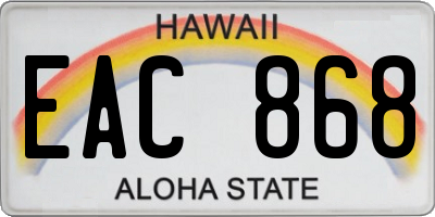 HI license plate EAC868