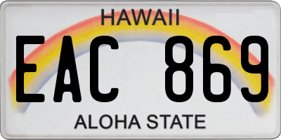 HI license plate EAC869